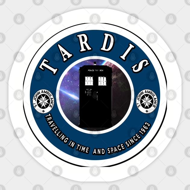 TARDIS TRAVELLING IN TIME SINCE 1963 Sticker by Gallifrey1995